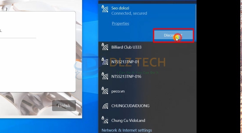 Tiến hành tắt mạng đi.