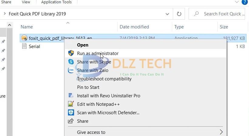 Cài Foxit Quick PDF Library 2019
