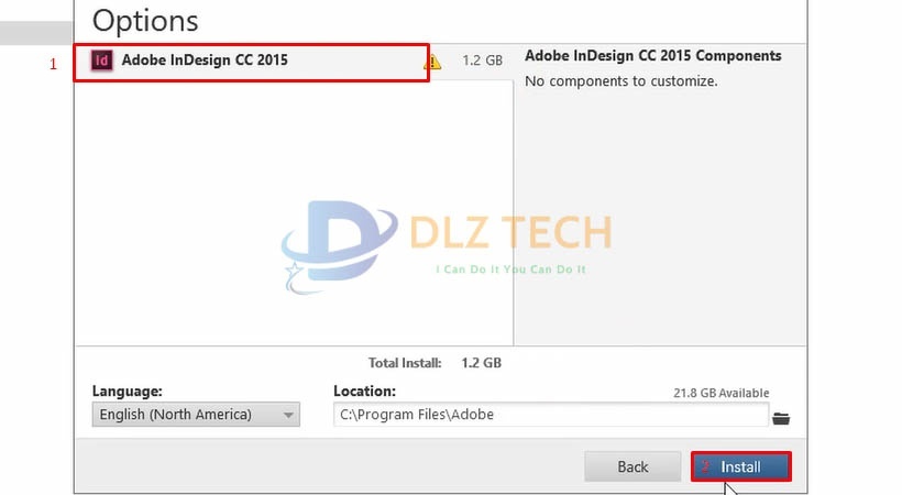 Cài InDesign 2015.