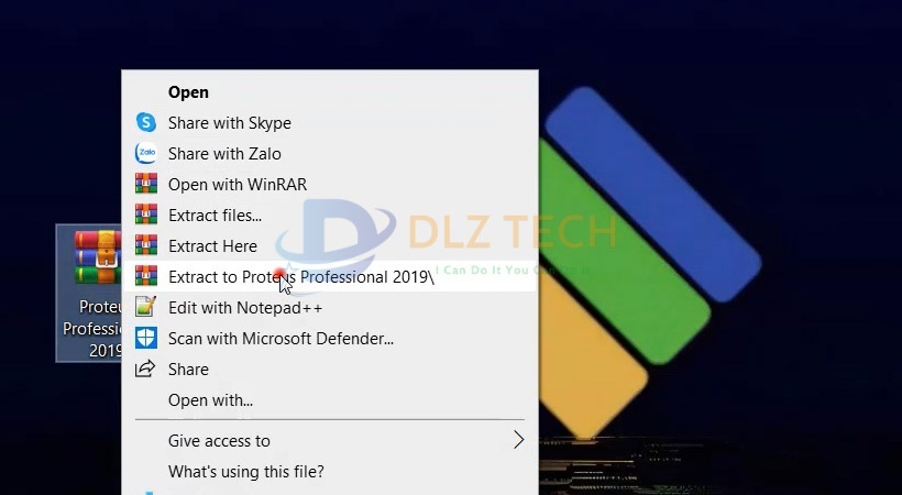 Giải nén file cài Proteus Professional 2019.