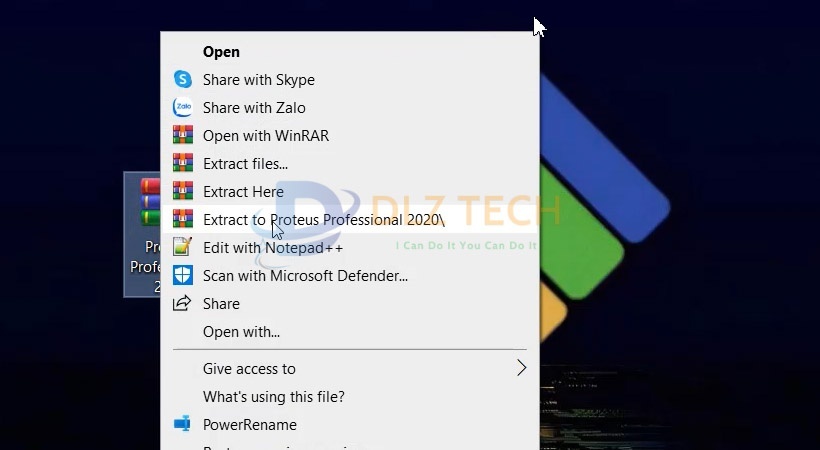 Giải nén file cài đặt như hình.