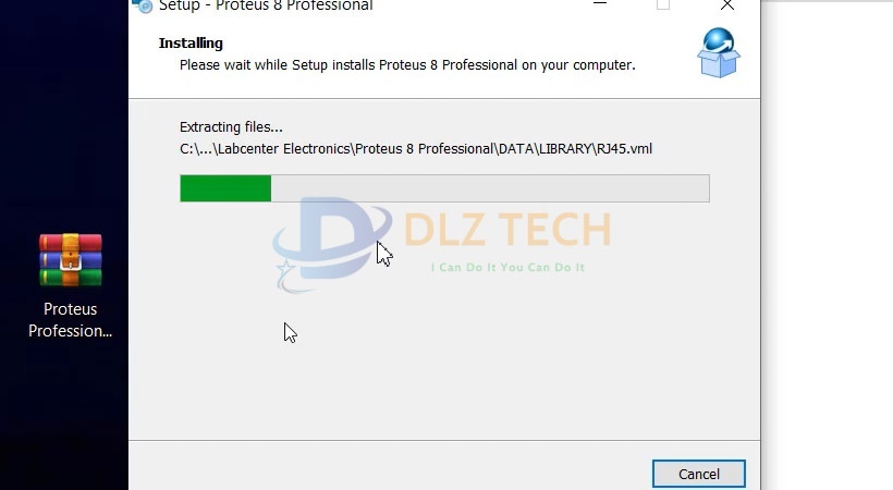 Đợi phần mềm được cài Proteus Professional 2020.