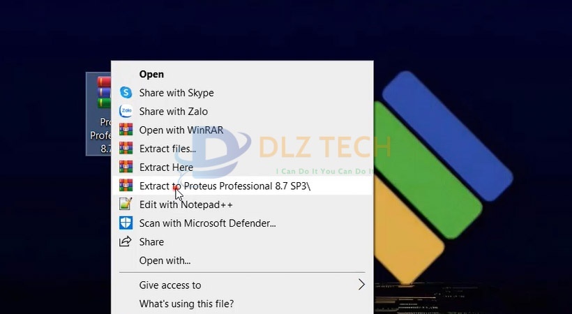Giải nén file cài Proteus Professional 8.7 như hình.