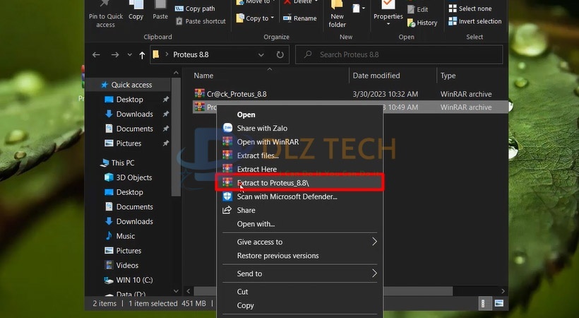 Giải nén file cài Proteus Professional 8.8 như hình.