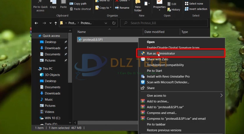 Khởi chạy file cài Proteus Professional 8.8.