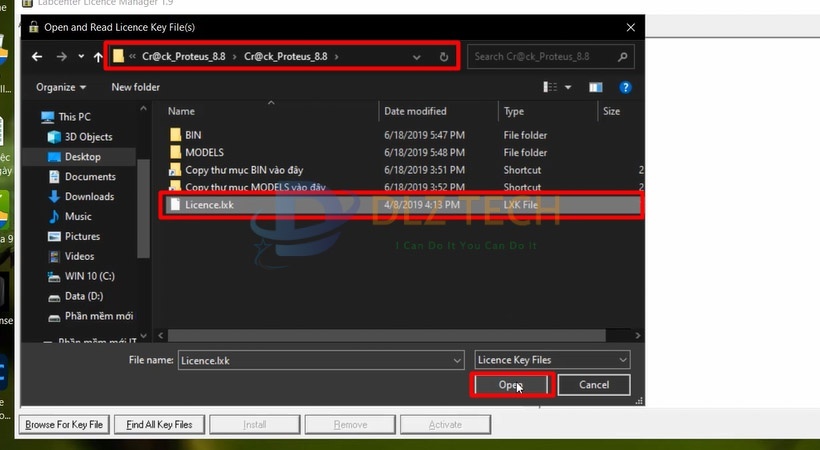Chọn dòng này sau đó chọn open.