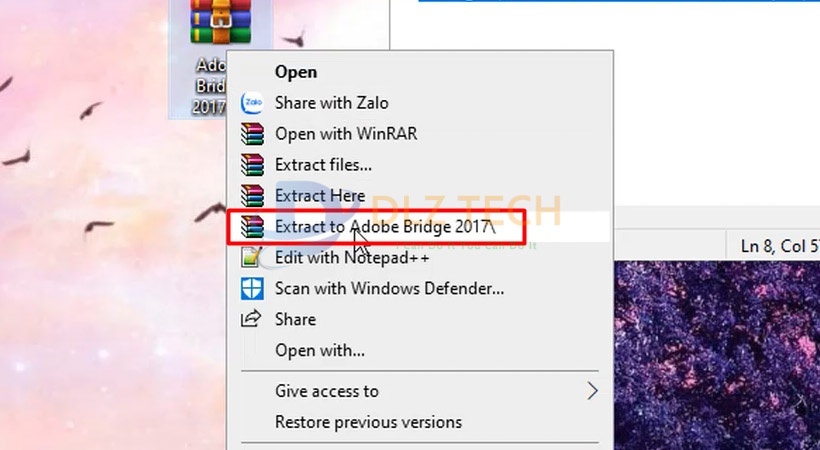 Giải nén file cài đặt phần mềm.