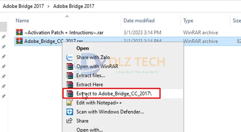 Tiếp tục giải nén file như hình.