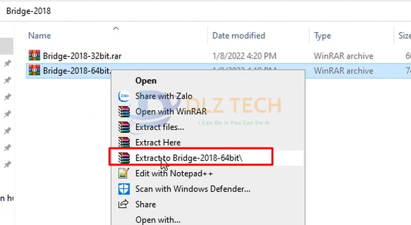 Chọn phiên bản phù hợp và giải nén file cài đặt ra.