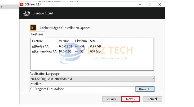 Tiến hành chọn Next.