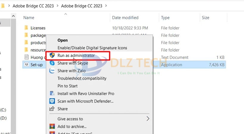 Khởi chạy file Set Up như hình.