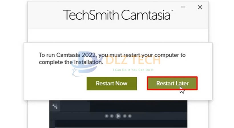 Chọn Restart Later