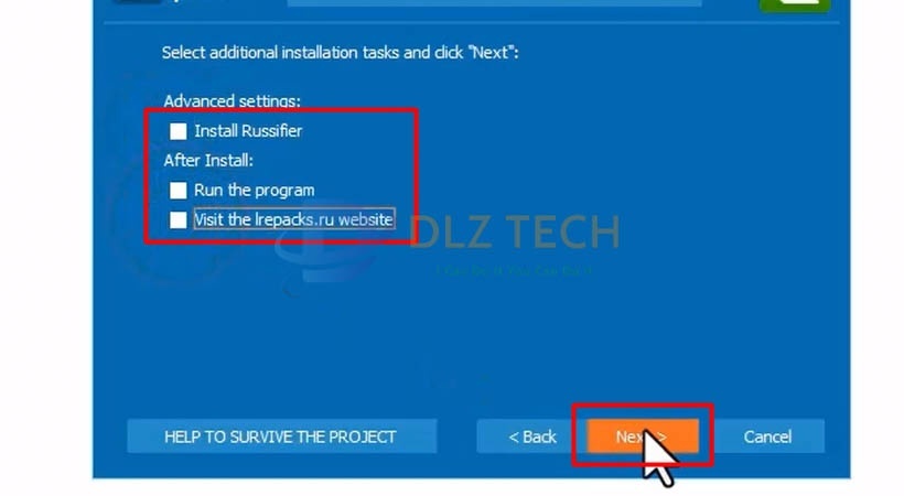 Chọn Next để tiếp tục