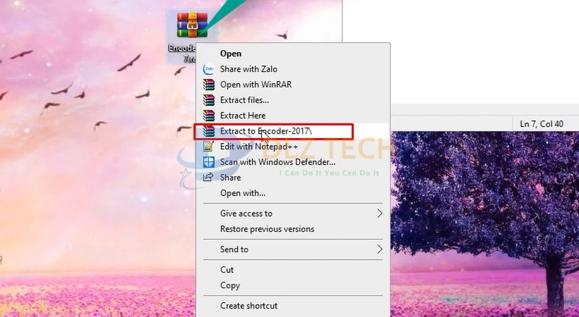 Giải nén file cài Media Encoder 2017 đã tải về.