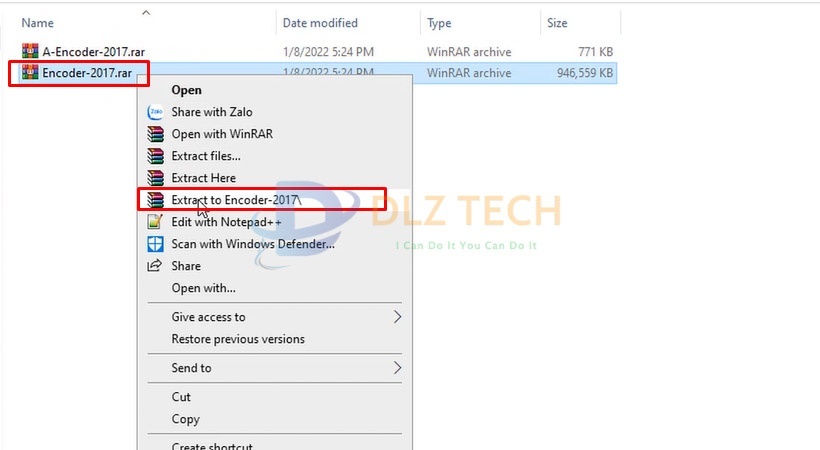 Giải nén file như hình.