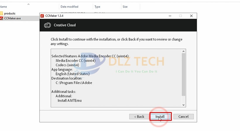 Tiến hành chọn Install Media Encoder 2018.