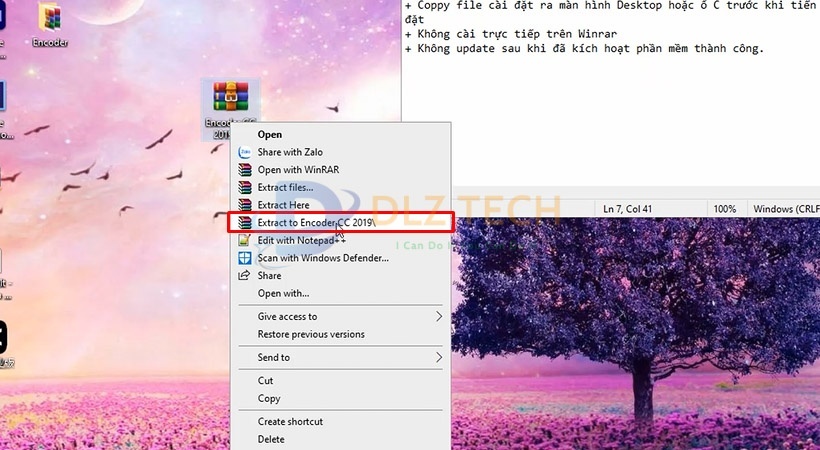 Giải nén file cài Media Encoder 2019.