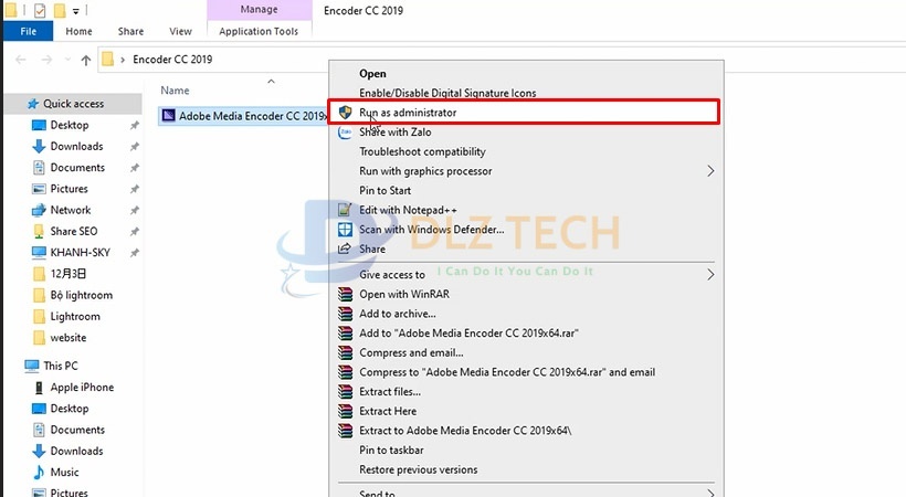 Khởi chạy file cài đặt này.