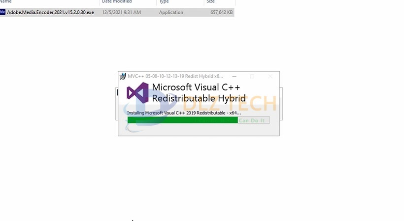 Đợi phần mềm được cài đặt. Cài Media Encoder 2021