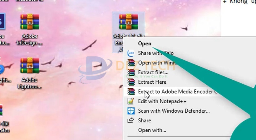 Giải nén file cài đặt như hình.