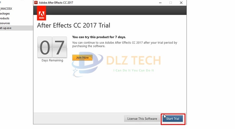 Tiến hành chọn Star Trial.