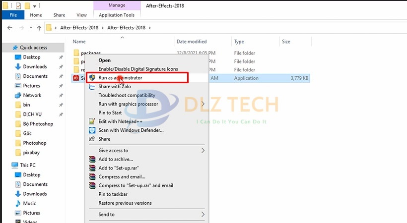 Khởi chạy file Set Up như hình.