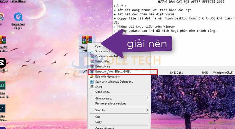 Giải nén file cài đặt phần mềm như hình.