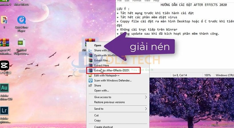 Giải nén file cài đặt sau khi tải về.