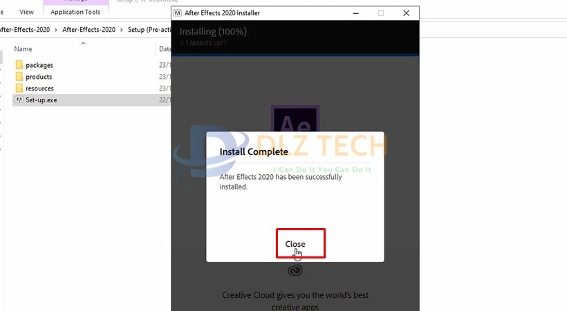 Tiến hành chọn Close.