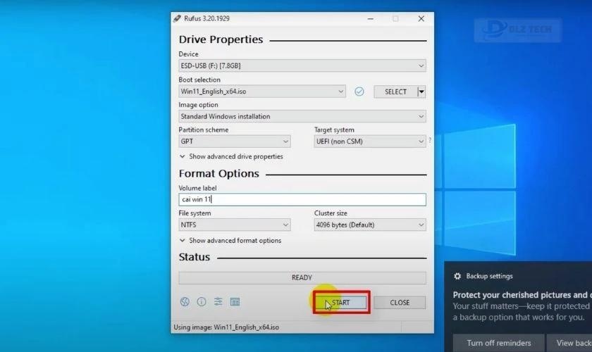Tiến hành tạo USB Boot
