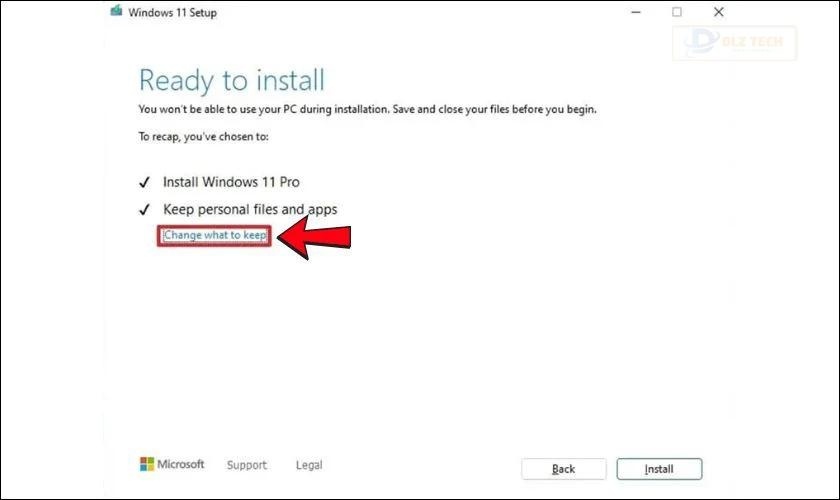 Lựa chọn dữ liệu khi cài Win 11