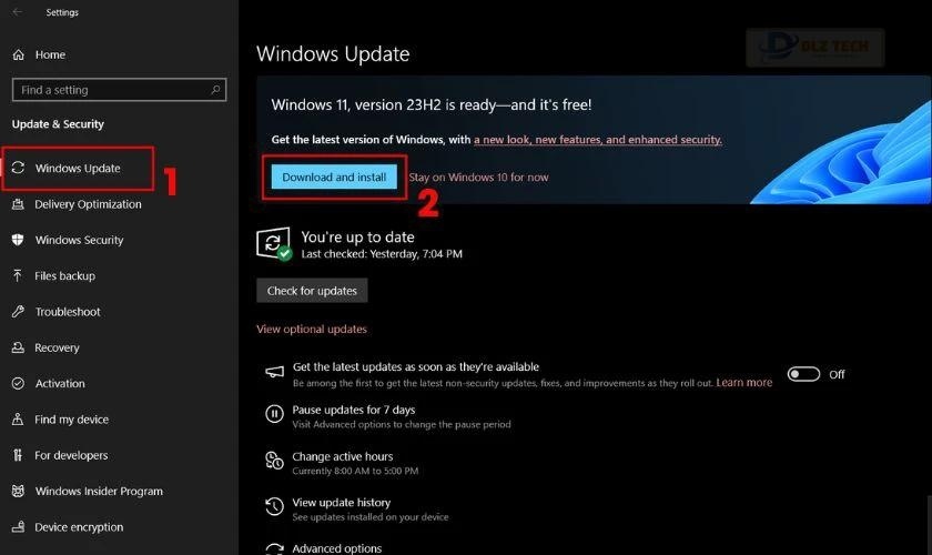 Cài Win 11 qua Windows Update