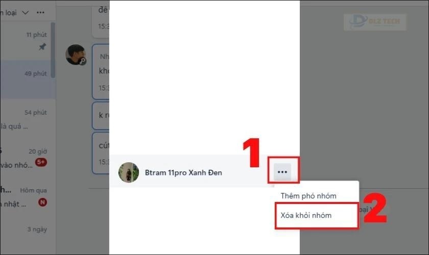 Các bước xóa thành viên trên PC