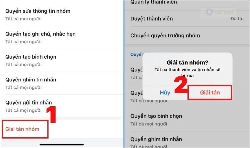 Các thao tác xóa nhóm chat Zalo trên Facebook