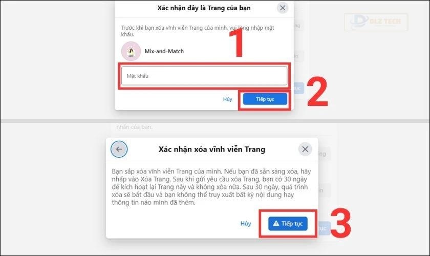 xoá vĩnh viễn trang page bằng máy tính