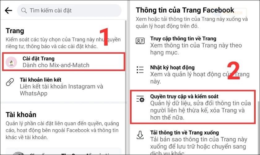 thiết lập trang facebook