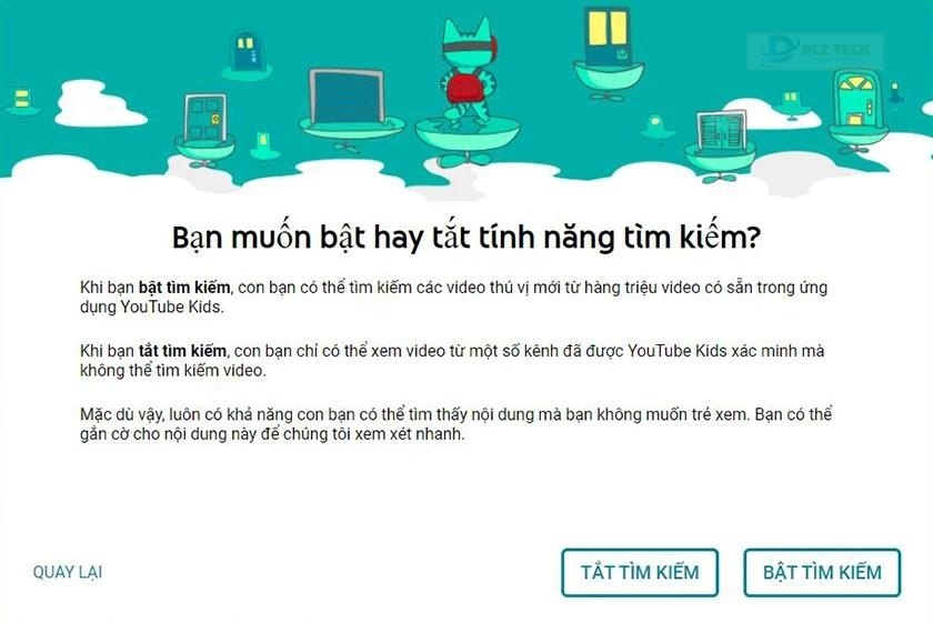 Chọn bật hoặc tắt tính năng tìm kiếm