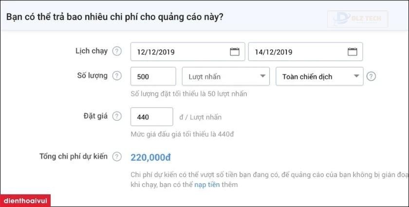 thời gian chạy quảng cáo