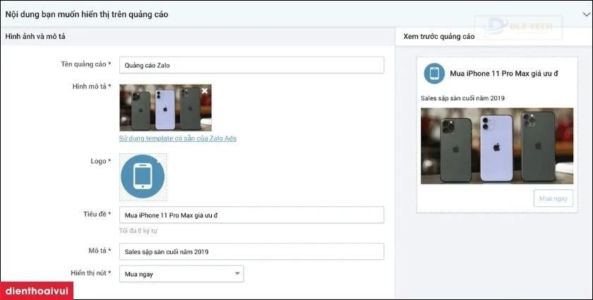 cách chạy quảng cáo zalo
