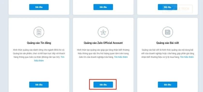 tùy chọn kiểu quảng cáo