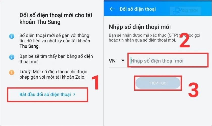 thay số điện thoại mới khi zalo bị tấn công