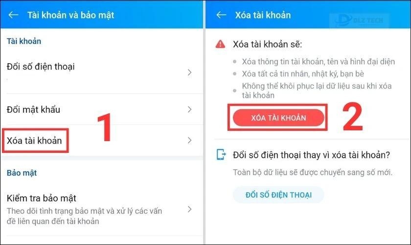 xóa tài khoản zalo khi không còn quyền kiểm soát