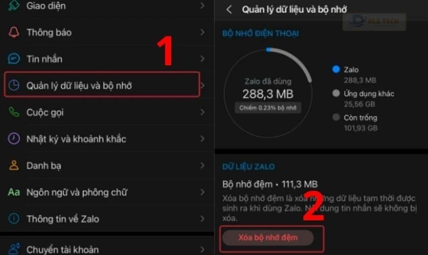 Các bước xóa bộ nhớ tạm để xử lý khi Zalo hôm nay bị lỗi