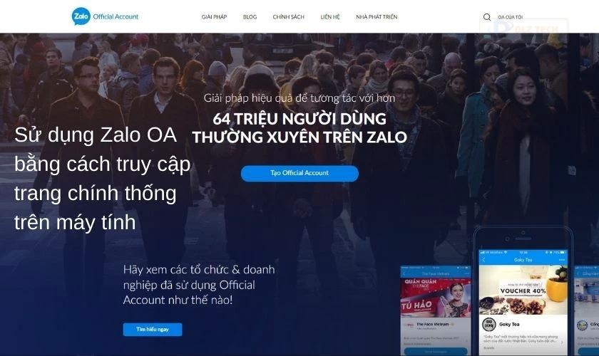 Tải Zalo OA admin cho máy tính