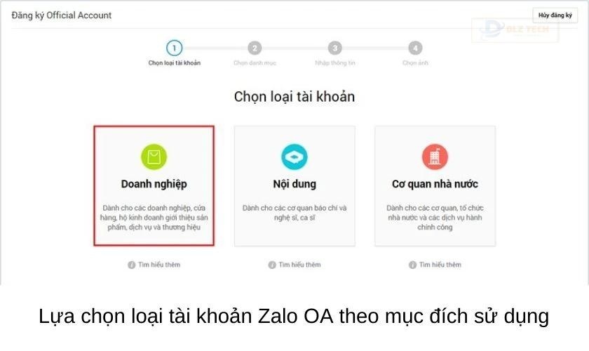 Cách tạo OA Zalo shop