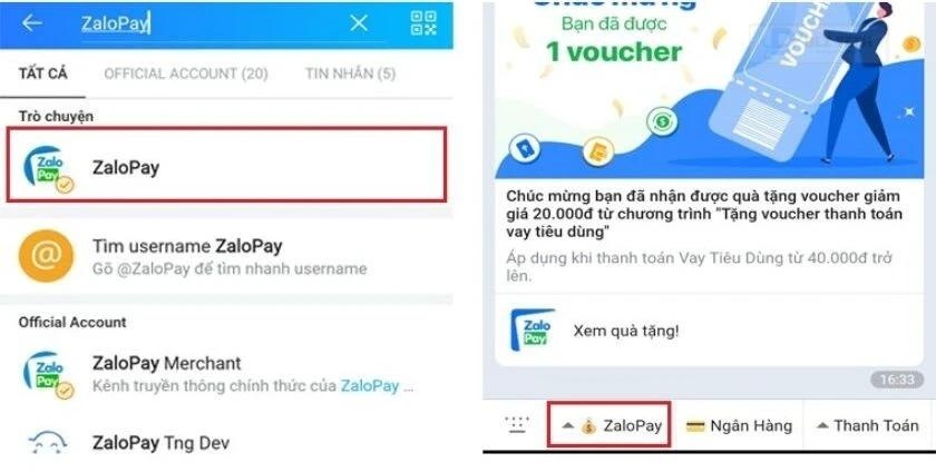 Đăng ký ZaloPay thông qua ứng dụng Zalo