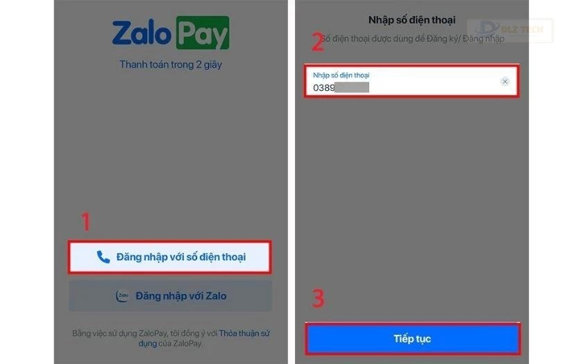 Đăng ký Zalo Pay bằng số điện thoại