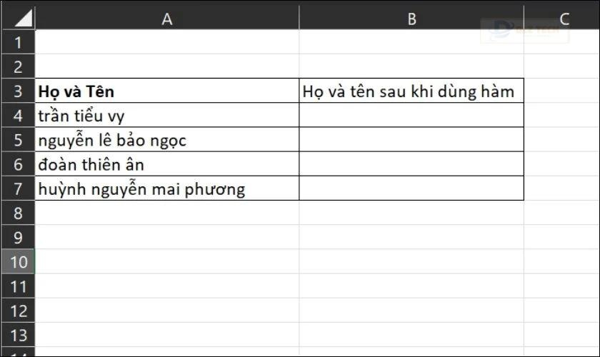 Viết in hoa chữ cái đầu của Họ Tên