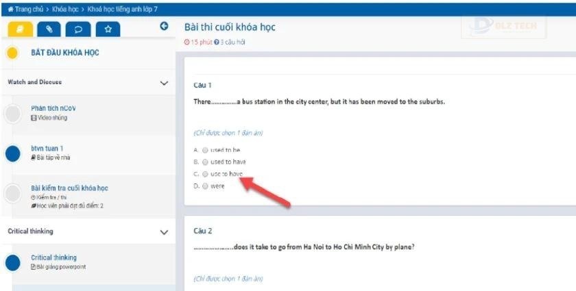 Bài kiểm tra > Tham gia thi