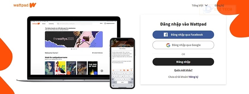 Nhấn chọn mục Đăng ký